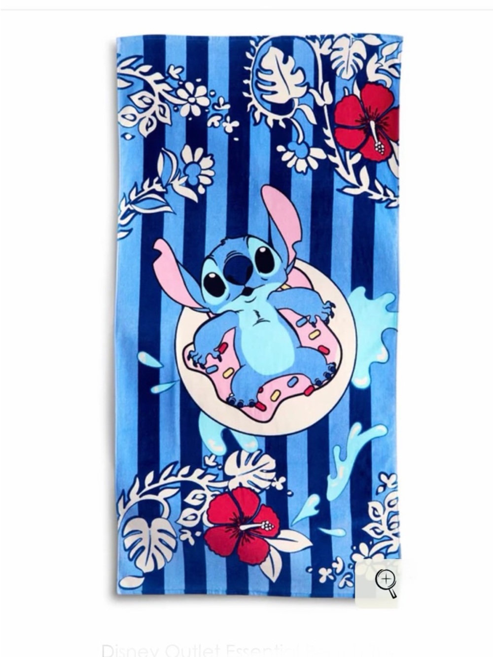 Vera Bradley Disney Essential Beach Towel in Stitch Monstera Paisley NWT